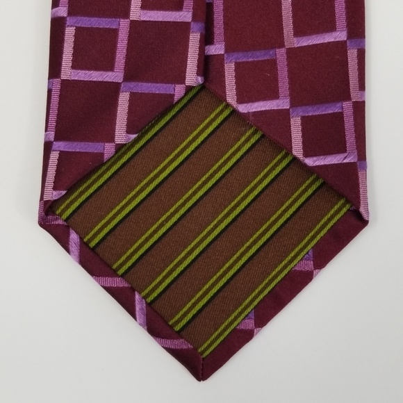 BCBG Attitude Silk Geometric Square Patterned Tie - Picture 4 of 7